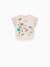 Sparkly Palm Tree T Shirt View All T Shirts Baby Girl 3 Mth 4 Yrs Kids Zara Canada Baby Girl Tops Dad To Be Shirts Zara Baby