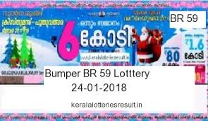 Christmas New Year Bumper Br 59 Lottery Result 24 01 2018 Lottery Results Lottery Result Today Lottery