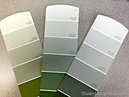 Paint color scheme featuring greige and mint! Softened Green In The Bedroom Thrifty Decor Chick