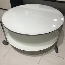 Discover them now and buy online. Ikea Round Coffee Table C W Castors Tempered Glass Tops Furniture Tables Chairs On Carousell