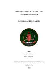 Maybe you would like to learn more about one of these? Audit Operasional Pelayanan Kasir Pada Ahass Imam Motor Perbanas Institutional Repository