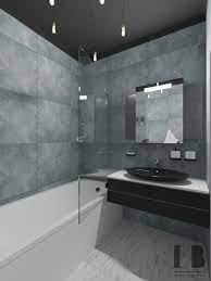 The grey colors in this bathroom design are accentuating tone only. Dark Grey Bathroom Design Interior Design Ideas