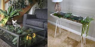 Buy a table that has lips around the edges to make an acrylic top or else the epoxy will drip off the sides of the table when there is nothing to keep it in place. Here S How To Make Your Own Terrarium Coffee Table Diy Terrarium Coffee Table Guide