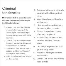 You've been called out for being too sensitive, one too many times. Crime Astrology Document Warehouse