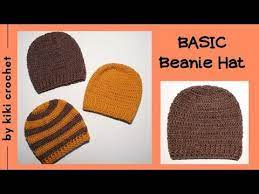 How To Crochet The Basic Beanie Hat Suitable For Men Women Children Ch Kids Crochet Hats Free Pattern Crochet Hats Free Pattern Blanket Knitting Patterns
