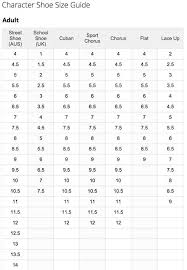 dance shoe size chart buurtsite net