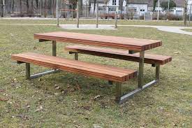 Free plans how to build a traditional 6 foot picnic table with attached benches on each side. Kinder Picknickbank Edelstahl Holz Berni Indradesign