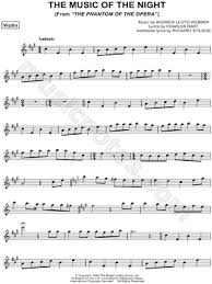 The Music Of The Night From The Phantom Of The Opera Sheet Music Violin Solo In A Major Download Print Viola Music Viola Sheet Music Sheet Music