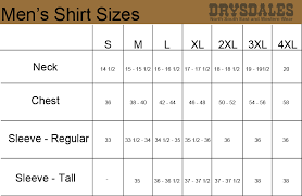 76 unusual mens dress shirt chart