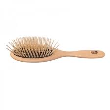 Compostable handmade wooden hair brush + brush cleaner compostable brush pins made from bamboo this bamboo hair brush glides through your hair promoting the secretion of natural oil and. Oval Hair Brush With Extra Large Wooden Pins Kost Kamm