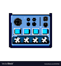Electronic audio mixer game pixel art Royalty Free Vector