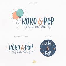 Balloon Star Confetti Party Planner Premade Logo Design Party Decor Logo Event Planner Logo Party Logo Event Planner Logo Logo Design Inspiration Branding