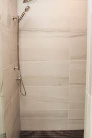 Cream Tile Shower Walls Large Shower Tile Tile Walk In Shower Shower Niche