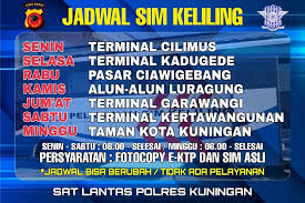 Kuningan Repost - Jadwal SIM Keliling Sat Lantas Polres Kuningan Khusus  untuk perpanjangan SIM A da SIM C. Untuk jadwal Samsat Keliling di masa  pandemi, sementara masih stanby setiap harinya di area