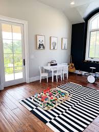 Black And White Rug Kids Room Kids Playroom Decor Black And White Playroom Neutral Playroom Playroom Makeover Home Decor Kids Decor Kids Playroom Decor Game Room Kids Playroom