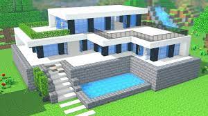 TUTO GRANDE MAISON MODERNE FACILE À FAIRE | Minecraft - YouTube