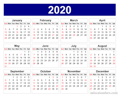 Yearly 2020 Calendar Use For Official Document Management Infocalendars Com Calendar Template Calendar Printables September Calendar