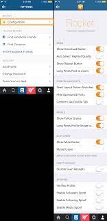 Download posts from your feed. Rocket For Instagram Options To Configure Rocket For Instagram Apk Android Full Size Png Download Seekpng
