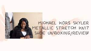 Michael Kors Skyler Metallic Lace Up Stretch Knit Sock Sneaker Unboxing Review Youtube