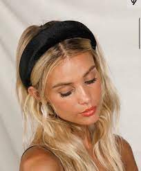 Lucy Velvet Padded Black Headband Handmade Etsy Headband Hairstyles Hair Styles My Hair