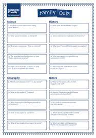Family schedules just aren't what they used to be. Family Quiz For All Ages Printable Shepherds Friendly