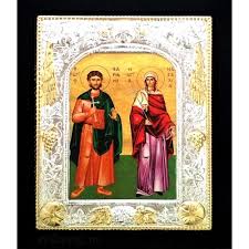 Mucenicul adrian si sotia lui natalia au trait în cetatea nicomidiei, pe vremea împaratiei lui maximian. Icoana Sfintii Mucenici Adrian Si Natalia