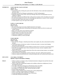 parts driver resume samples velvet jobs