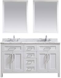 Floor & decor offers a variety of vanity tops in many sizes. Ove Decors White Maya 60 Double Vanity With Carrara Marble Top Backsplash And Two Mirrors 60 Inches Amazon Com