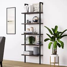 Rak buku rangka besi industrial mix jati. Bookshelf Bookcase 5 Tier Modern Ladder Shelf Multipurpose Storage Rack Industrial Metal Frame Sturdy Easy Install Us Stock Bookcases Aliexpress