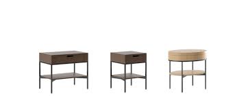 The round shape is lightened by the peripheral frame of curved solid staves in the finishes grey oak, brushed light oak, brushed black oak, smoked stained oak, black. Small Table Ebe Maxalto Design Von Antonio Citterio