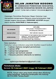 Jawatan kosong kerajaan negeri perak 2020. Kerja Kosong Di Kelantan Iklan Temuduga Terbuka Jabatan Kesihatan Negeri Kelantan Kerja Kosong Kerajaan Terdapat 59 Hasil Carian Kerja Di Kelantan