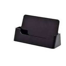 Stainless steel modern thumb slide out pocket business credit card holder case. Black Acrylic Business Card Holder