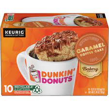 Dunkin caramel coffee cake k cups. Dunkin Donuts Bakery Series Caramel Coffee Cake Flavored Coffee K Cup Pods For Keurig K Cup Brewers Medium Roast Coffee 10 Count Walmart Com Walmart Com