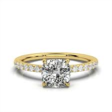 2ct Square Cushion Lab Grown Diamond Engagement Ring | (F+ Color ...