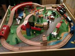 Compatible with thomas and friends and many other major name brand wooden train sets. Wooden Activity Table With 45 Piece Train Set Storage Bin Only At Walmart Walmart Com Walmart Com