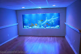 Aqua Creations Custom Aquarium Wall Fish Tank Built Into The Wall Of A Residential Family Room In New York Fish Tank Wall Custom Fish Tanks Custom Aquarium