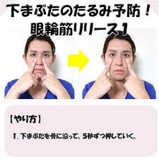 下まぶたのたるみ予防 眼輪筋リリース１ 顔のエクササイズ まぶた まぶたのたるみ