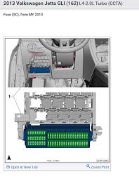 Press the release tab at the top of the fuse box cover and pull it straight off. 2011 Volkswagen Jetta Tdi Fuse Box