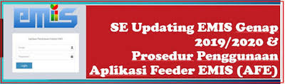 Aplikasi dasar hukum prosedur emis buku statistik infografis. Surat Edaran Updating Emis Genap 2019 2020 Dan Prosedur Penggunaan Aplikasi Feeder Emis Afe