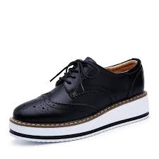 Derby shoes are a classic comfortable style of menswear. Spring Women Platform Shoes Brogue Patent Leather Flats Lace Up Footwe Fashion Terras