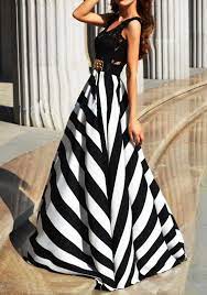 Target.com has been visited by 1m+ users in the past month Black White Striped Print High Waisted Big Swing Formal Prom Maxi Dress Maxi Dresses Dresses
