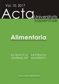 Alimentaria Vol 10 2017 By Acta Universitatis Sapientiae