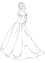 Barbie in un vestito semplice ma bellissimo. Disegni Da Colorare Barbie In Abito Da Sposa