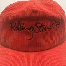 Rolling Stones Embroidered Red Corduroy Hat Steel Wheels 1989 Us Tour Vintage Cow Girl Hats Steel Wheels Corduroy Hat