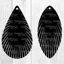 Download Feather Fringe Earrings Svg Dxf Png Cut Files