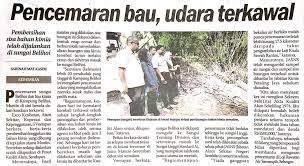 Pelancongan, alam sekitar, teknologi hijau dan hal ehwal pengguna negeri alam shah, di sini hari ini. Keratan Akhbar Pencemaran Alam Sekitar Jerssiy