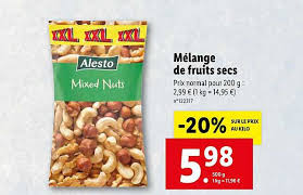 Offre Melange De Fruits Secs Alesto Chez Lidl