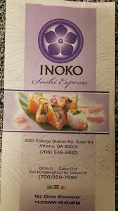 Usually they deliver to the closest areas around their location, so if you stay downtown athens. Online Menu Of Inoko Hibachi Express Eastside Restaurant Athens Georgia 30605 Zmenu