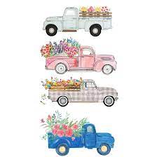 Watercolor Trucks Haulingflowers Camper Art Watercolor Wallpaper Phone Watercolor Paintings For Beginners