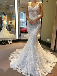 Ivory Lace Mermaid Wedding Dress 2019 Sweetheart Princess Wedding Dress Bridal Gown Ysj1985 Sweep Train Wedding Dress Wedding Dresses Princess Sweetheart Wedding Dresses Lace